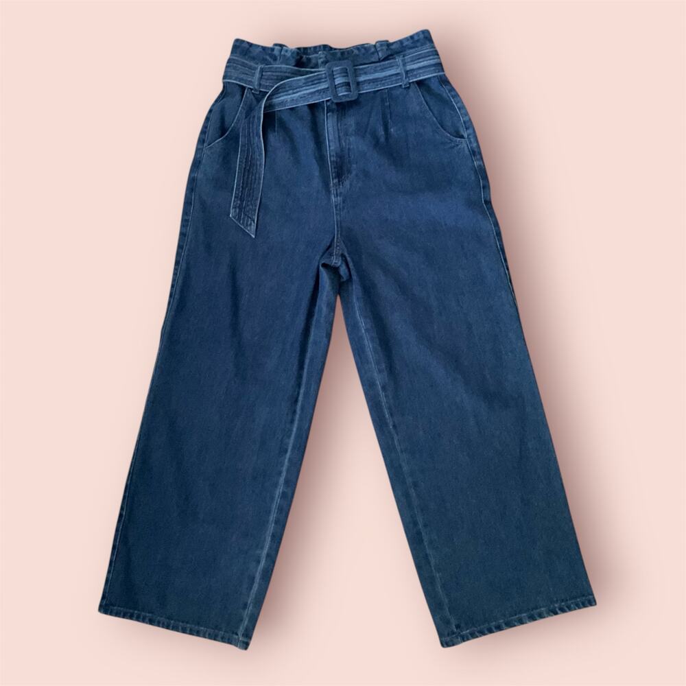 LULUS Paperbag Cropped Denim Jeans Large